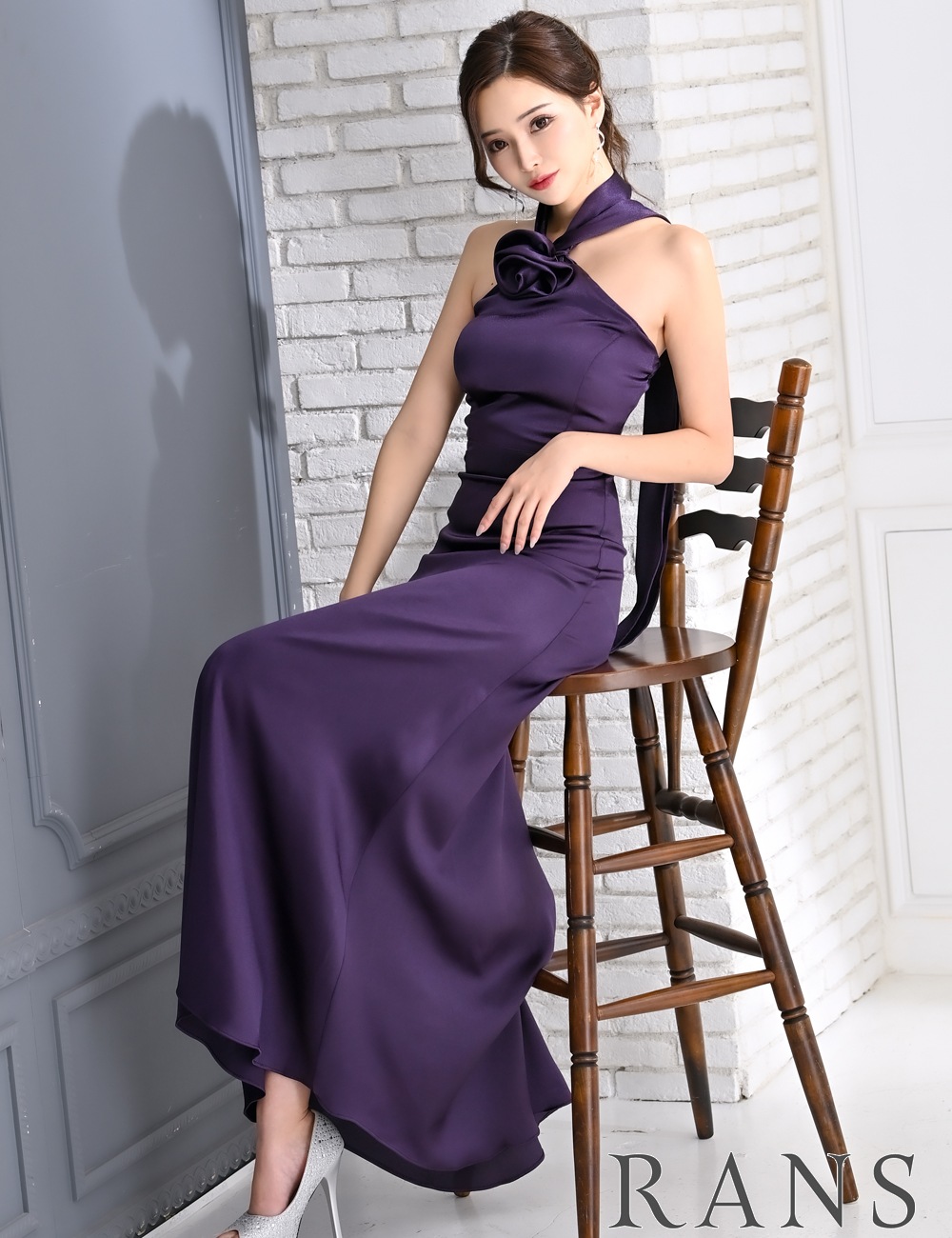 [即納][instock]【RANS】ロング/ドレス/ワンピース/パープル/アメスリ/フレア