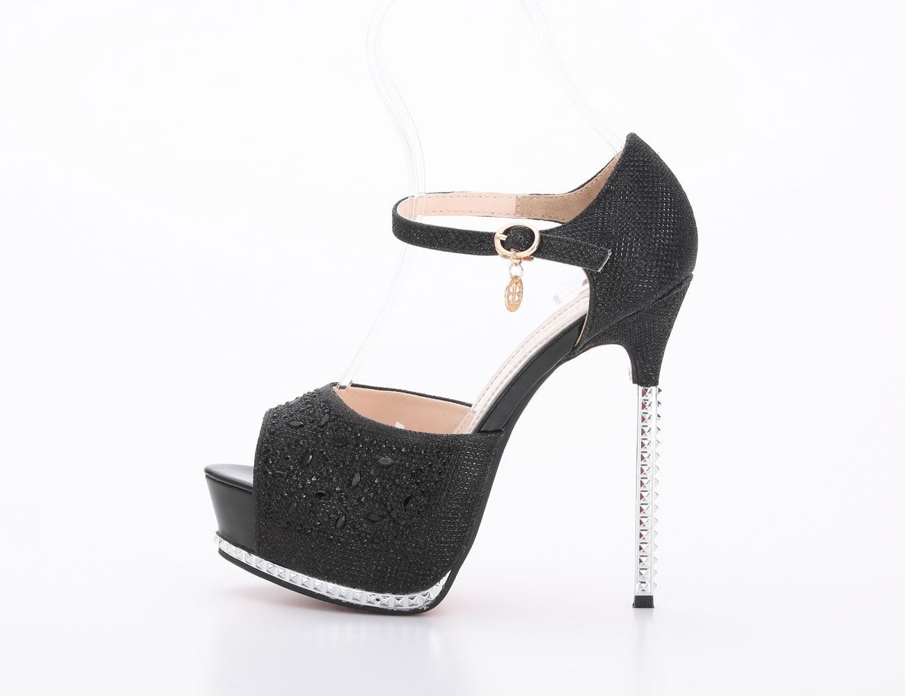 ビジューサンダル/ブラック/14㎝