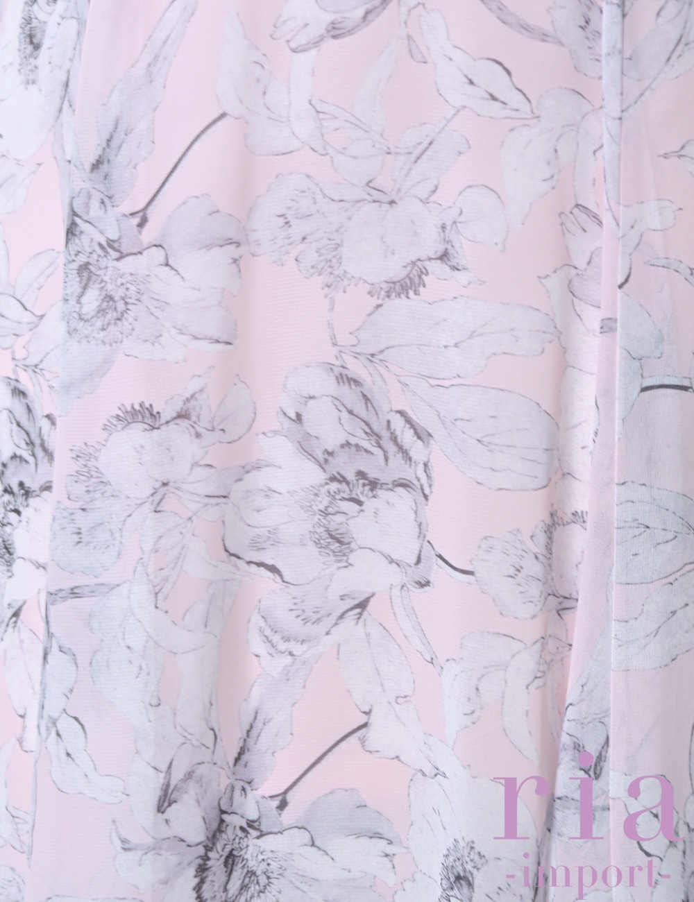 【ria】ロング/ドレス/ピンク/ホルターネック/フレア/サイドカットアウト/柄/花柄