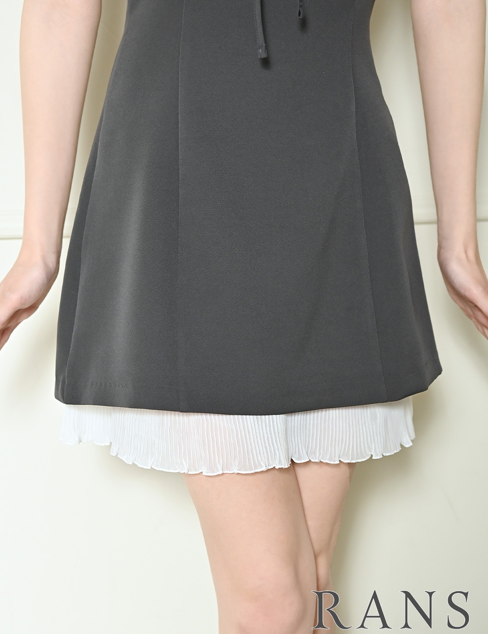 即納][instock]【RANS】ミニ/ドレス/ワンピース/グレー/ベア/フレア