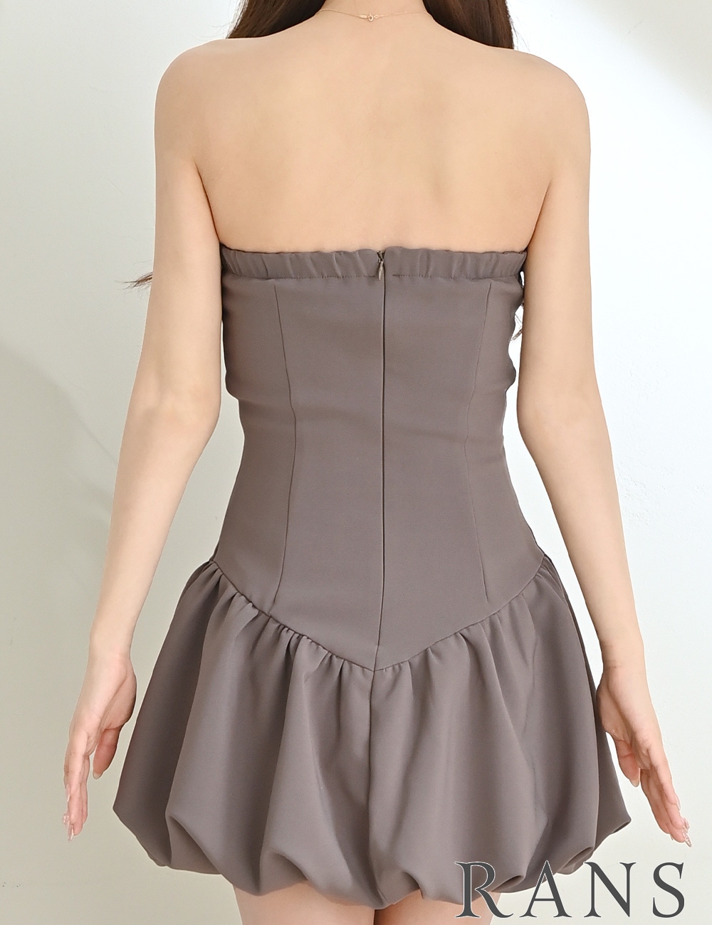 [即納][instock]【RANS】ミニ/ドレス/ワンピース/ブラウン/ベア/バルーンスカート