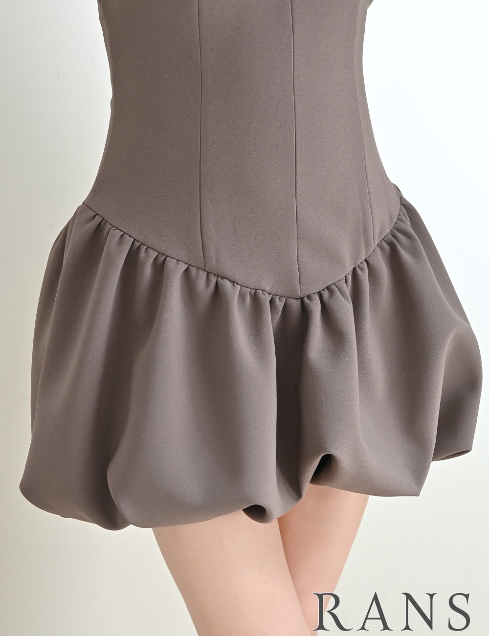 [即納][instock]【RANS】ミニ/ドレス/ワンピース/ブラウン/ベア/バルーンスカート