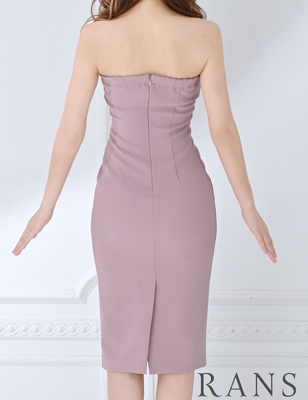 [即納][instock]【RANS】丈長/ドレス/ワンピース/ベア/タイト/ピンク/リボン