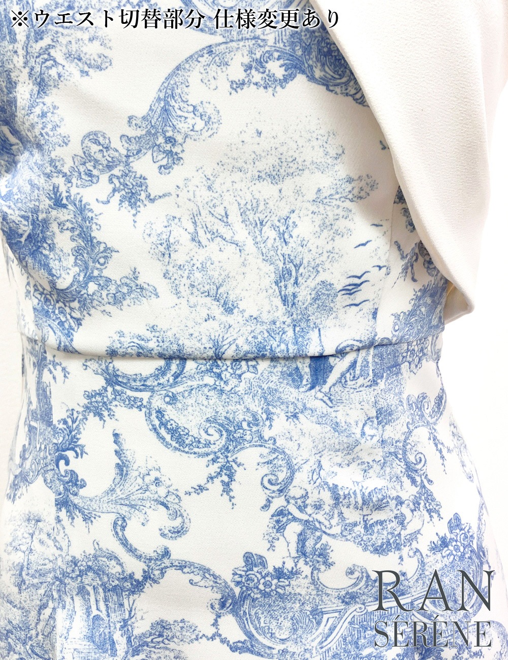 [予約商品]【RAN SERENE】ミニ/ドレス/ワンピース/ブラック/ワンショル/フレア/柄/トワルドジュイ