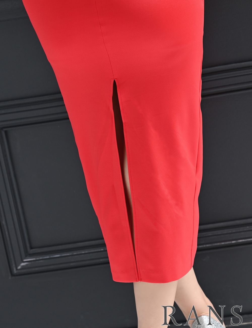 [即納][instock]【RANS】丈長/ドレス/ワンピース/レッド/タイト/キャミ/シャーリング