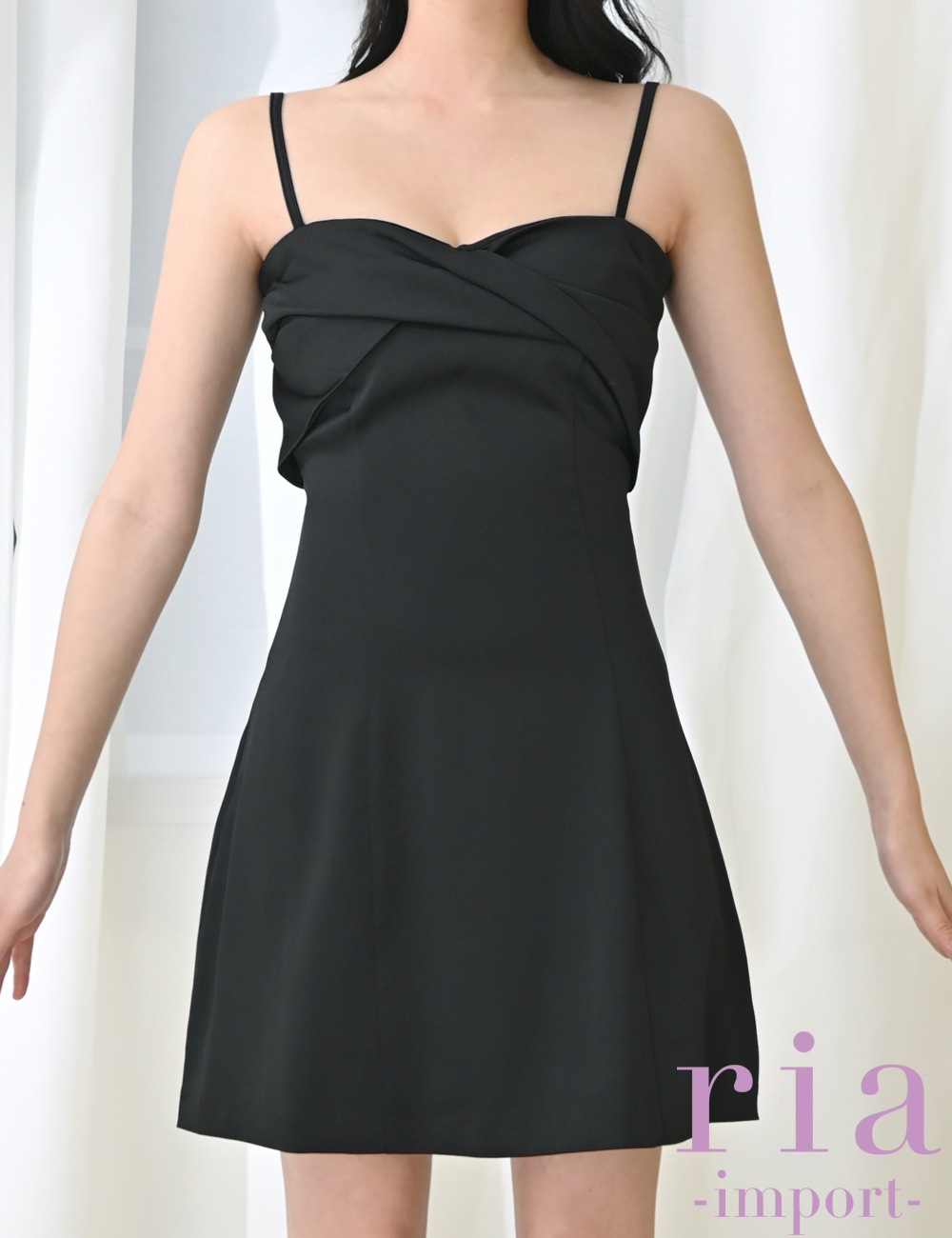 【ria】ミニ/ドレス/ワンピース/ブラック/キャミ/フレア