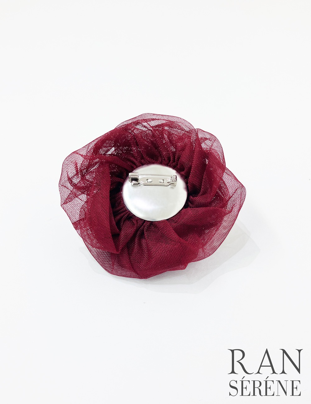 [即納][instock]【RAN SERENE】ミニ/ロング/ドレス/ワンピース/レッド/フレア/コサージュ/ローズ/シアー
