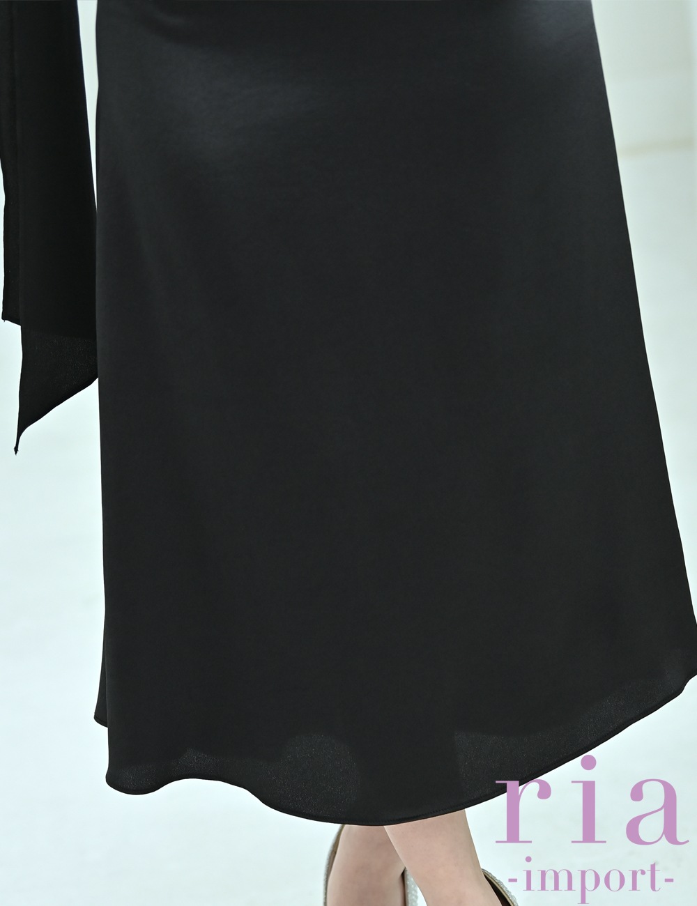 【ria】丈長/ドレス/ワンピース/ブラック/アメスリ/フレア