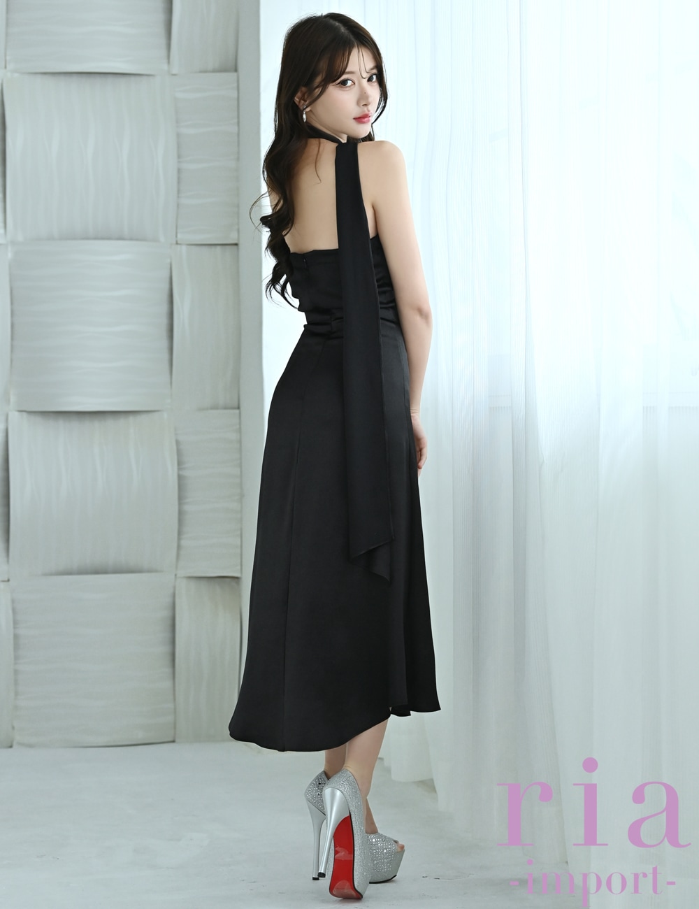 【ria】丈長/ドレス/ワンピース/ブラック/アメスリ/フレア