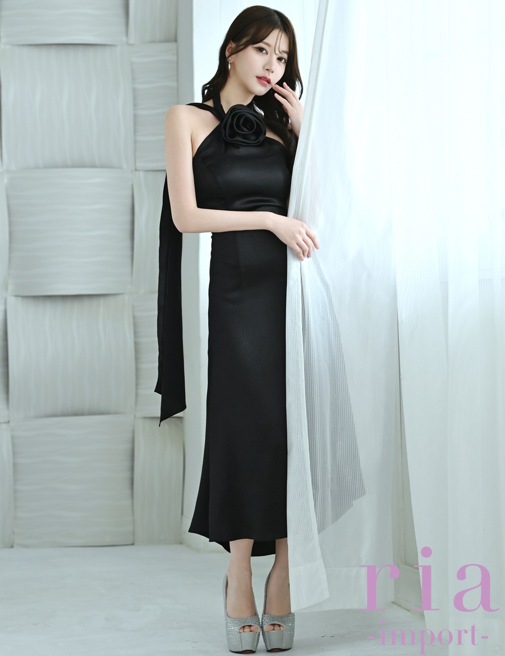 【ria】丈長/ドレス/ワンピース/ブラック/アメスリ/フレア