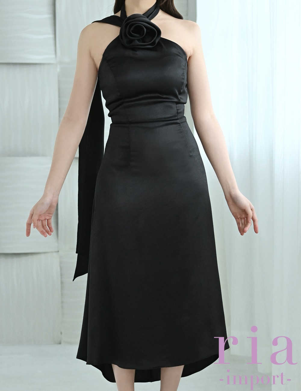 【ria】丈長/ドレス/ワンピース/ブラック/アメスリ/フレア