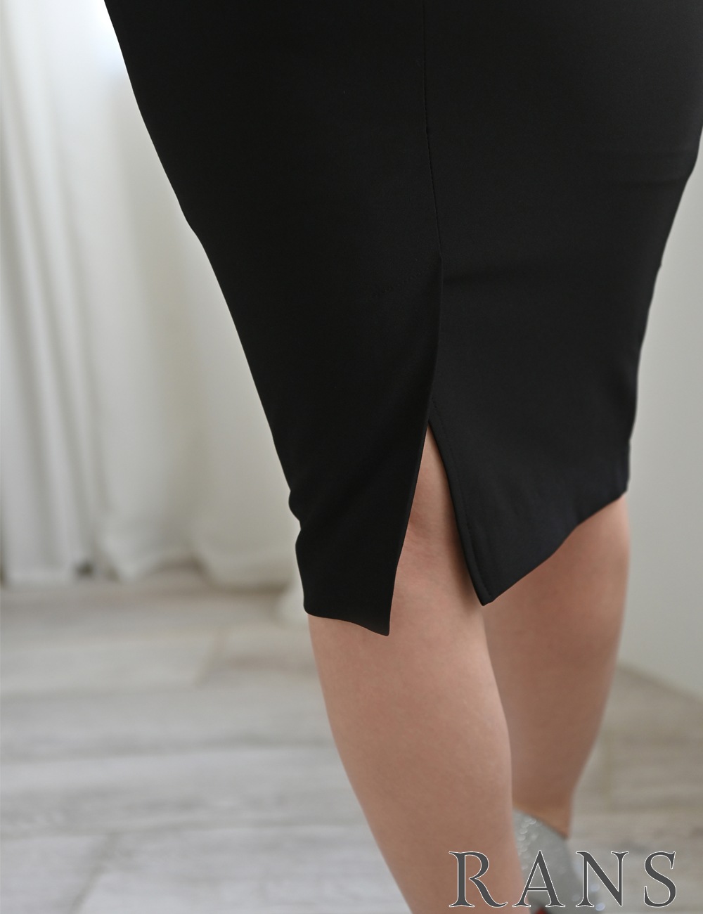 [即納][instock]【RANS】丈長/ドレス/ワンピース/ブラック/オフショル/バストフロントカットアウト