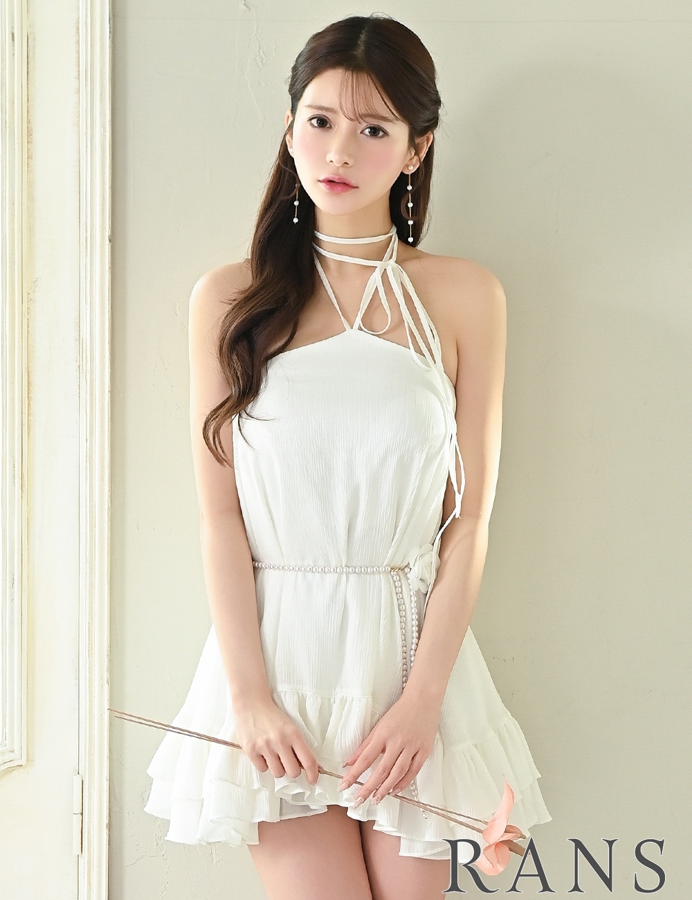 即納][instock]【RANS】ミニ/ドレス/ワンピース/ホワイト