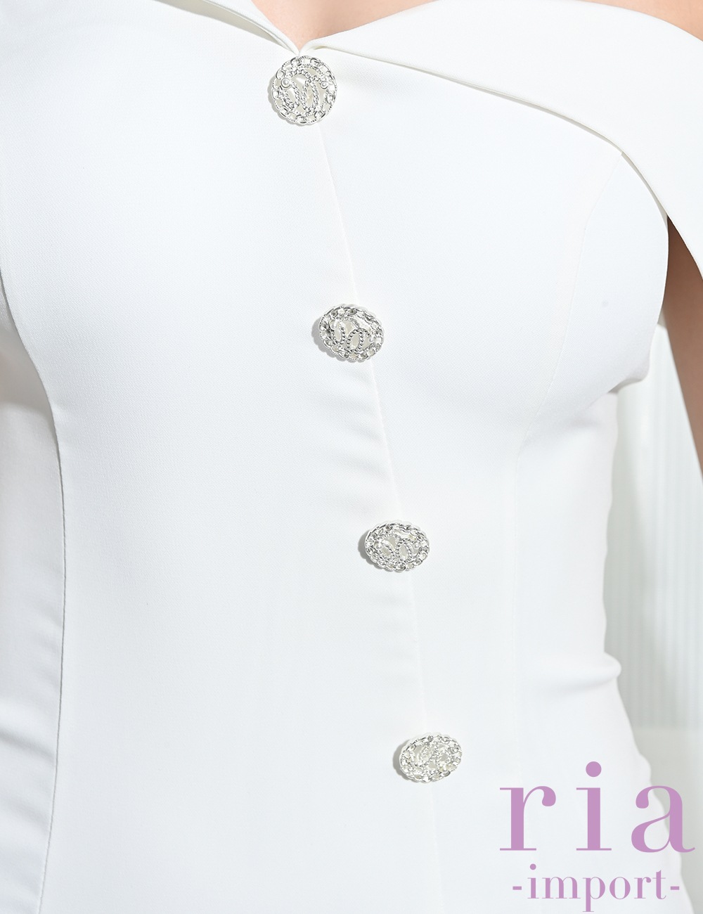 【ria】丈長/ドレス/ワンピース/ホワイト/オフショル/マーメイド