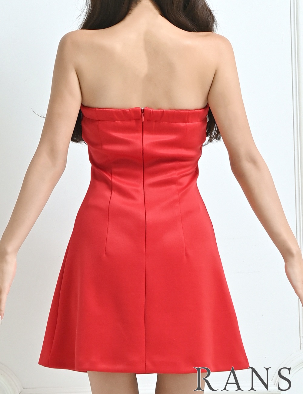 [即納][instock]【RANS】ミニ/ドレス/ワンピース/レッド/ベア/フレア/リボン