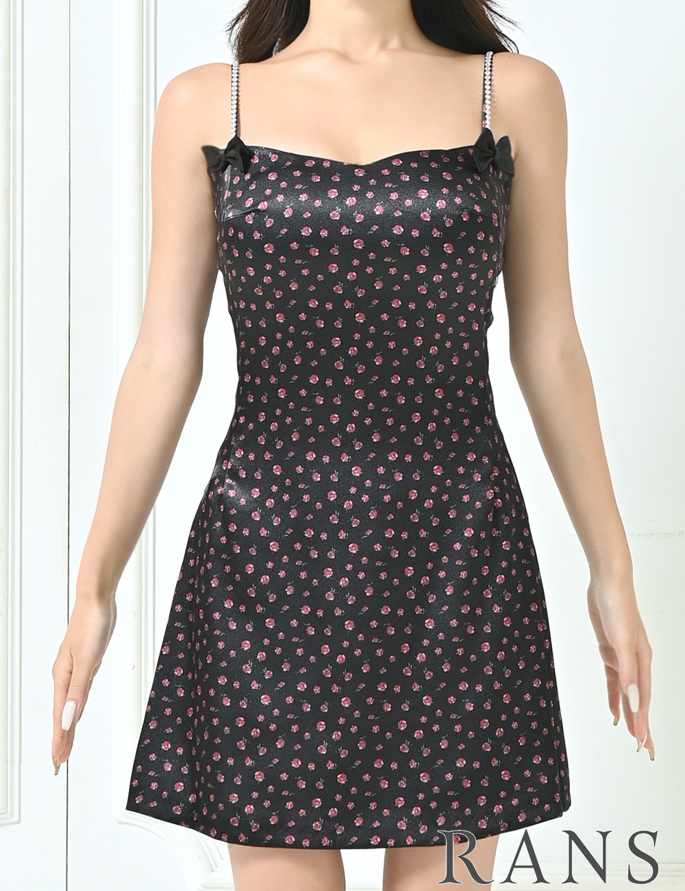 即納][instock]【RANS】ミニ/ドレス/ワンピース/ブラック/キャミ