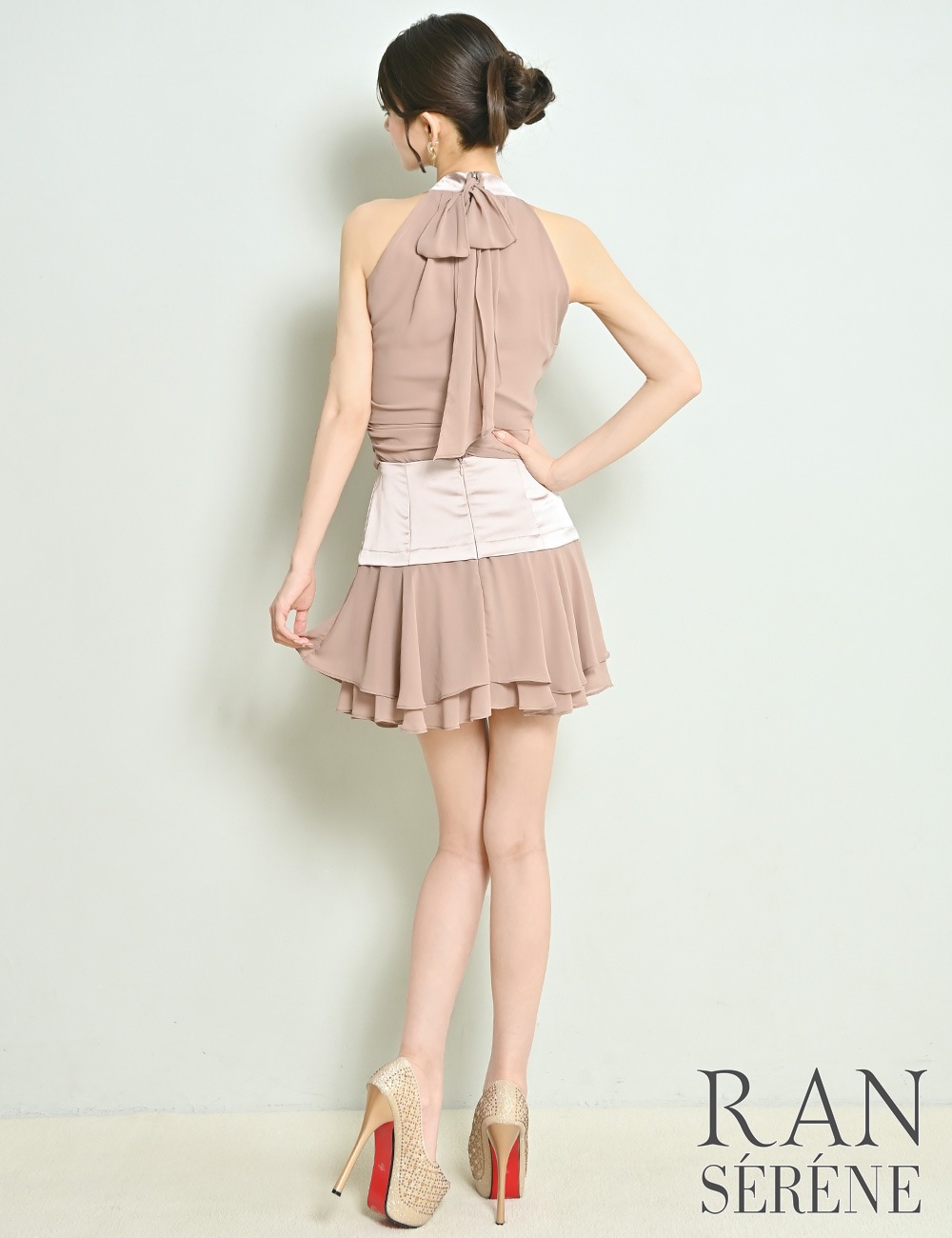 [即納][instock]【RAN SERENE】ミニ/ドレス/セットアップ/ベージュ/アメスリ/フレア