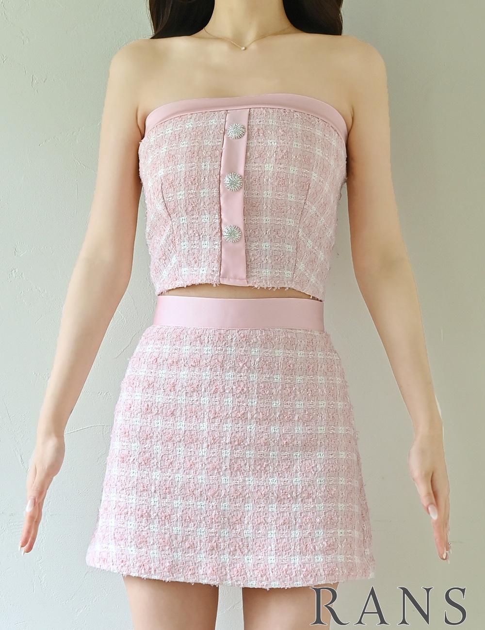 Sのみ即納][instock]【RANS】ミニ/ドレス/セットアップ/ピンク