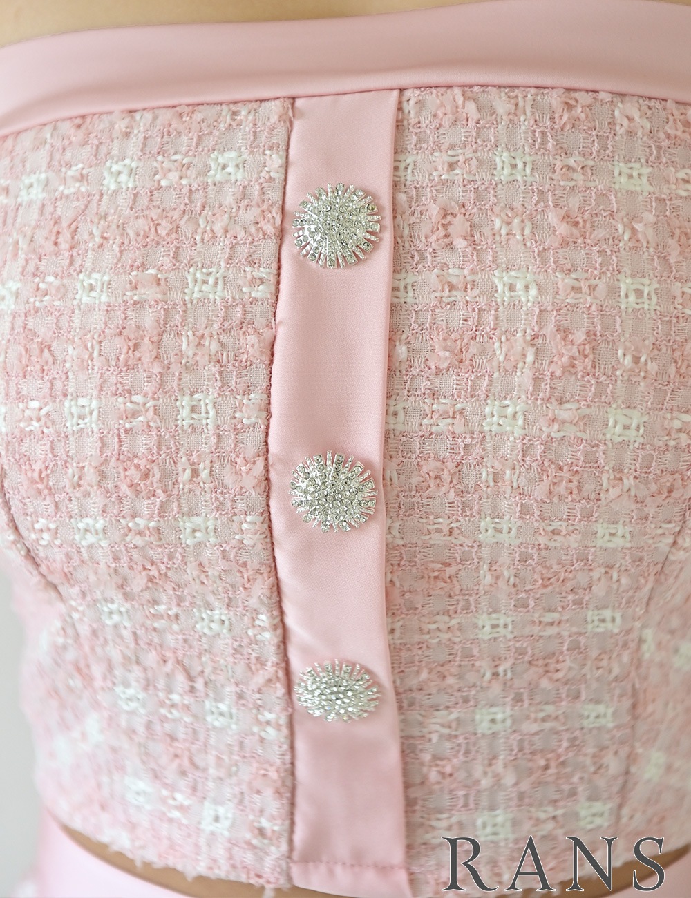 RANS】ミニ/ドレス/セットアップ/ピンク/ベア/フレア/ツイード