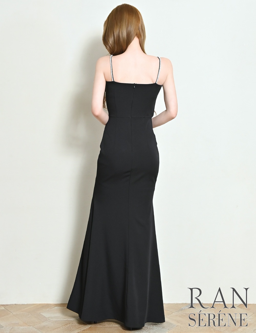 [即納][instock]【RAN SERENE】ロング/ドレス/ワンピース/ブラック/キャミ/ビジュー/リボン