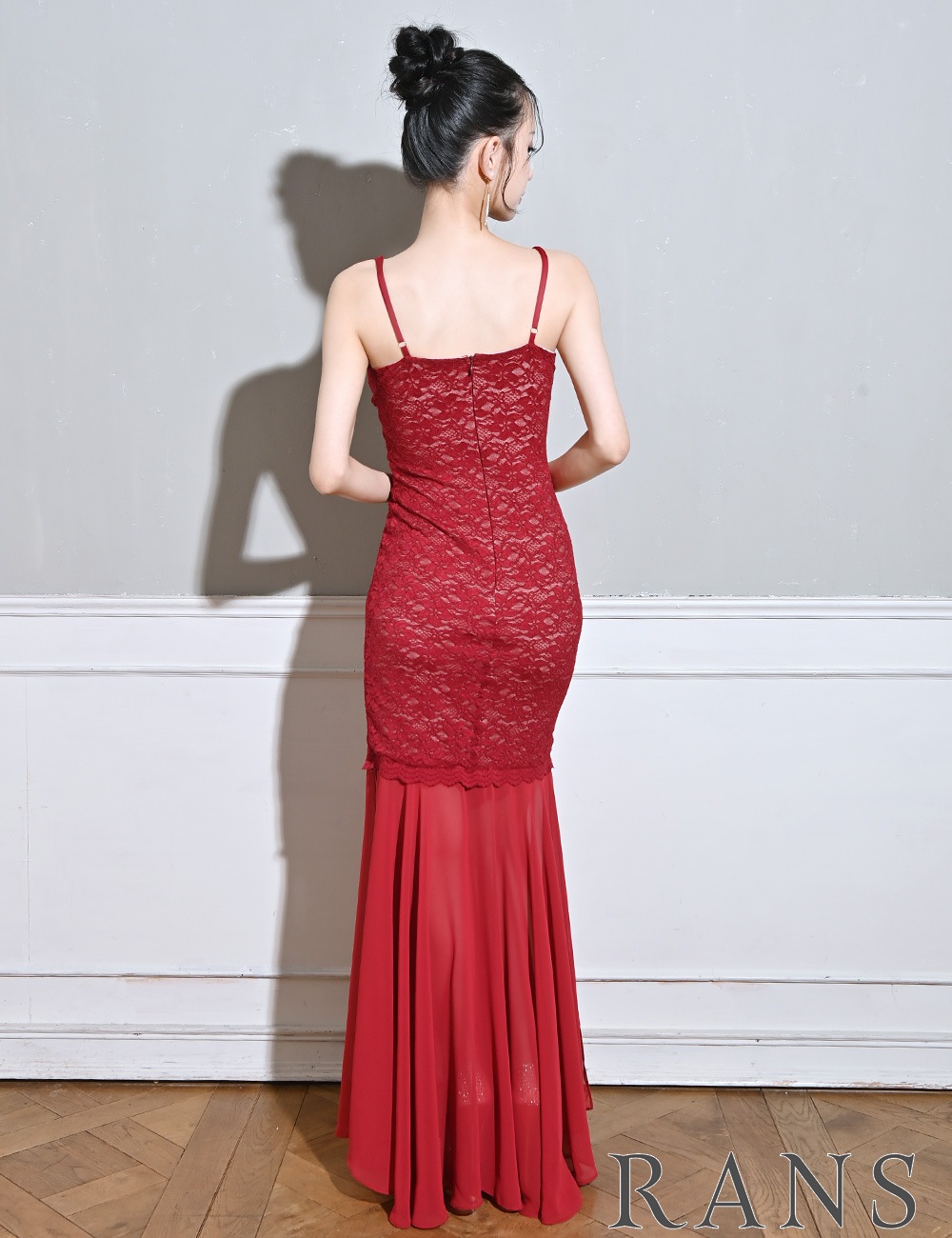 即納][instock]【RANS】ロング/ドレス/ワンピース/レッド/コルセット風