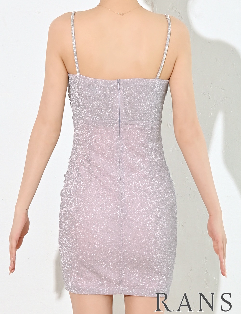 [即納][instock]【RANS】ミニ/ドレス/ワンピース/ピンク/キャミ/タイト/ラメ/ビジュー