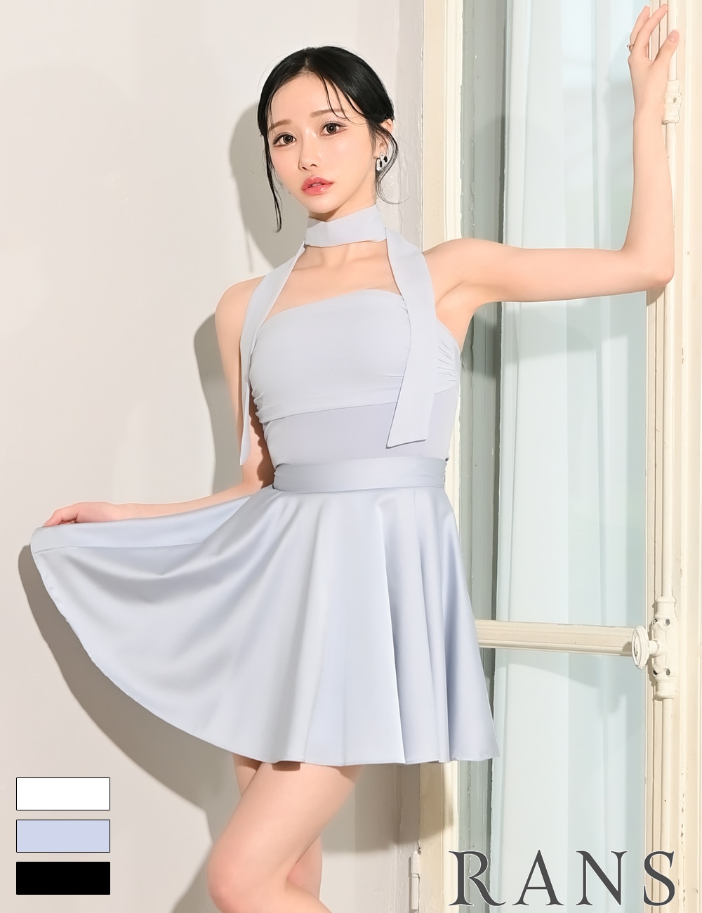 即納][instock]【RANS】ミニ/ドレス/ベア/セットアップ/ブルー