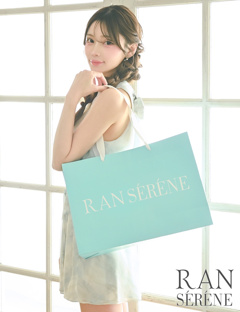 [即納][instock]【RANSERENE】ミニ/ドレス/ワンピース/グリーン/ミント/ホルターネック/フレア/タイダイ/リボン
