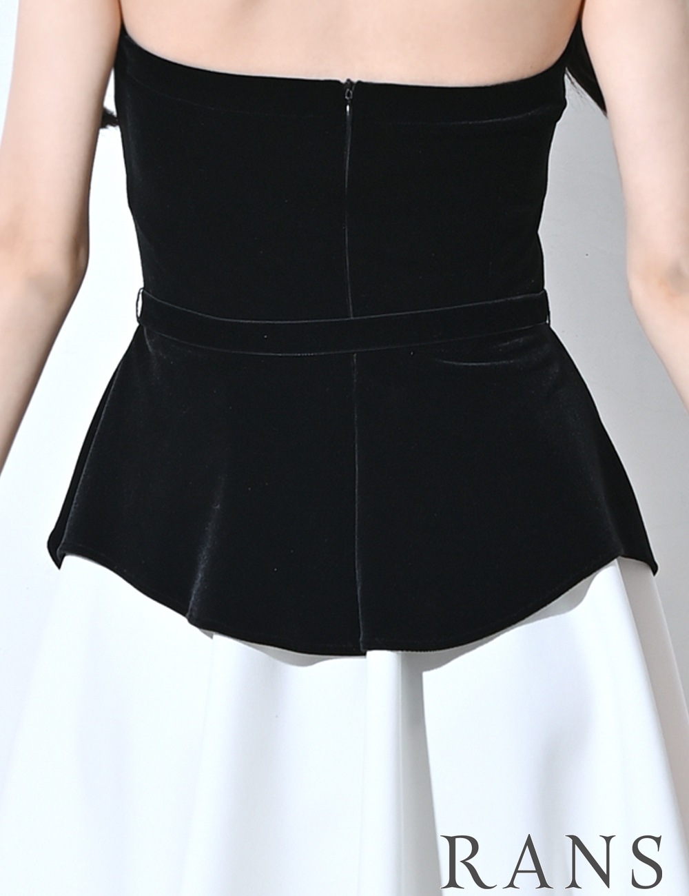 [即納][instock]【RANS】ミニ/ドレス/ワンピース/ベア/フレア/ブラック/ベロア