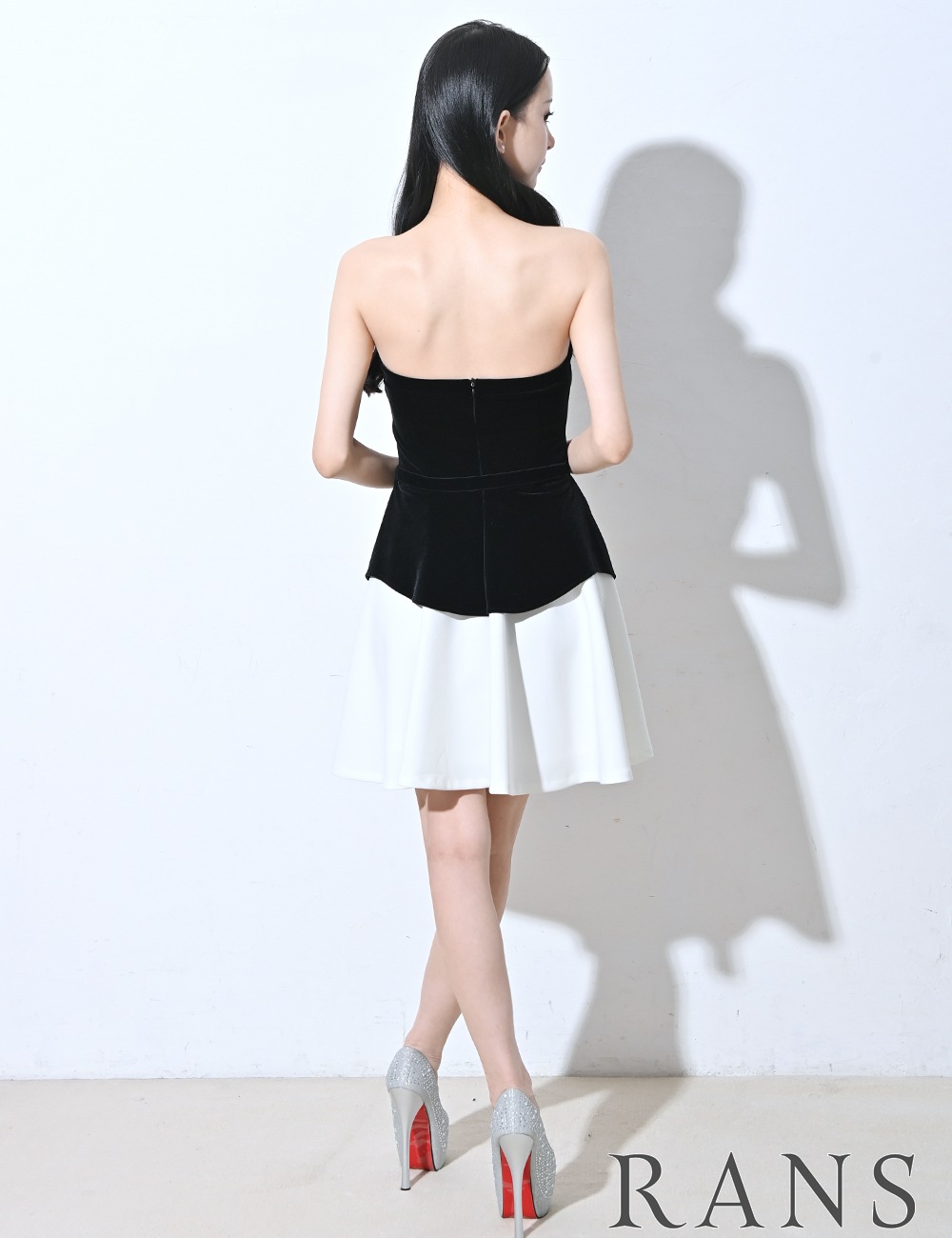 [即納][instock]【RANS】ミニ/ドレス/ワンピース/ベア/フレア/ブラック/ベロア