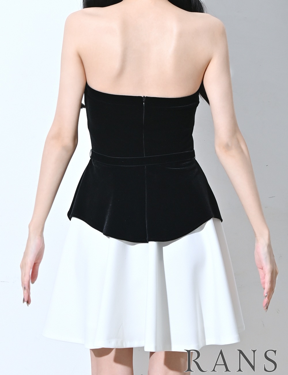 [即納][instock]【RANS】ミニ/ドレス/ワンピース/ベア/フレア/ブラック/ベロア