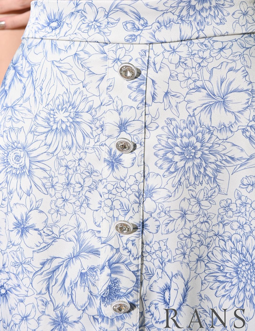 [即納][instock]【RANS】ロング/ドレス/セットアップ/フレア/ホワイト/ブルー/アメスリ