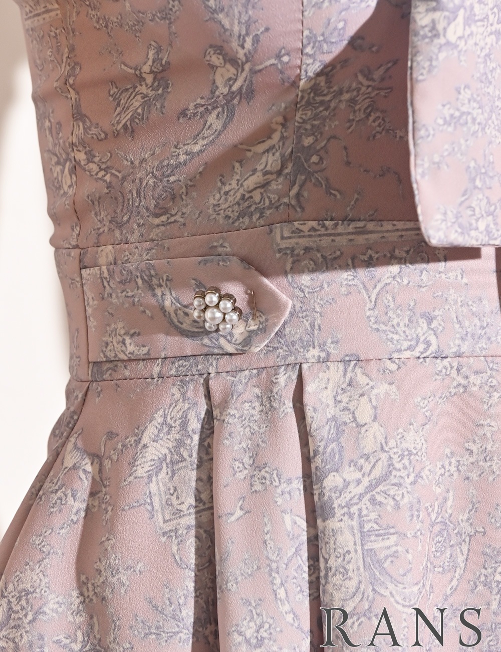 [即納][instock]【RAN SERENE】ミニ/ドレス/ワンピース/フレア/ピンク/ホルターネック/リボン/柄