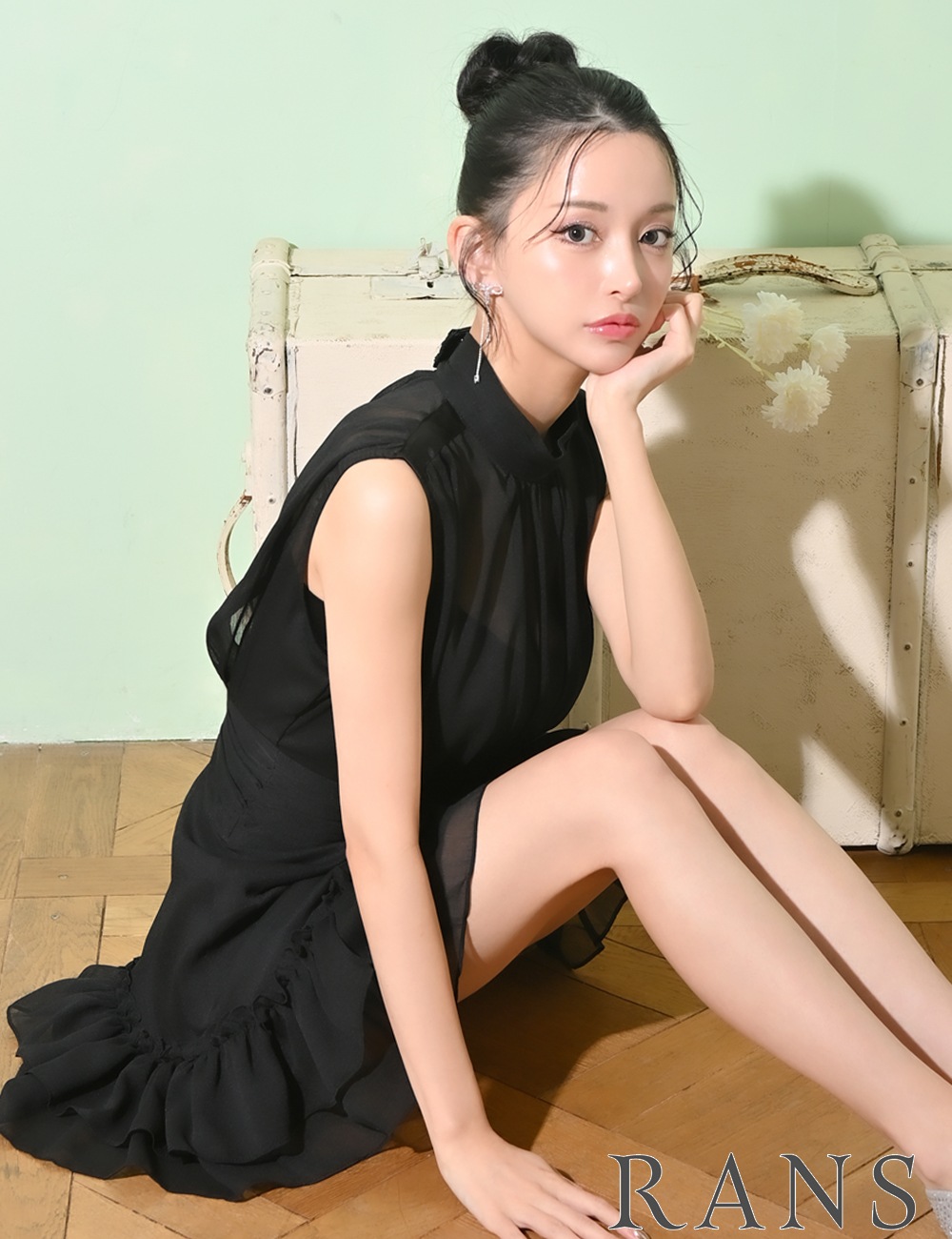【売れました】シフォンベアミニワンピース 売れました】シフォンベアミニワンピース