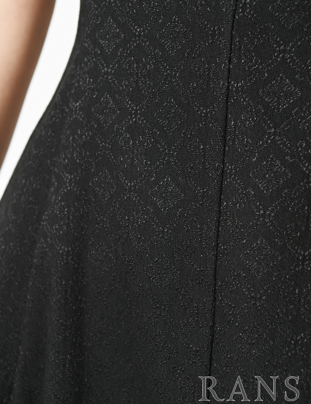 [Sのみ即納][instock]【RANS】ミニ/ドレス/ワンピース/ブラック/フレア/リボン