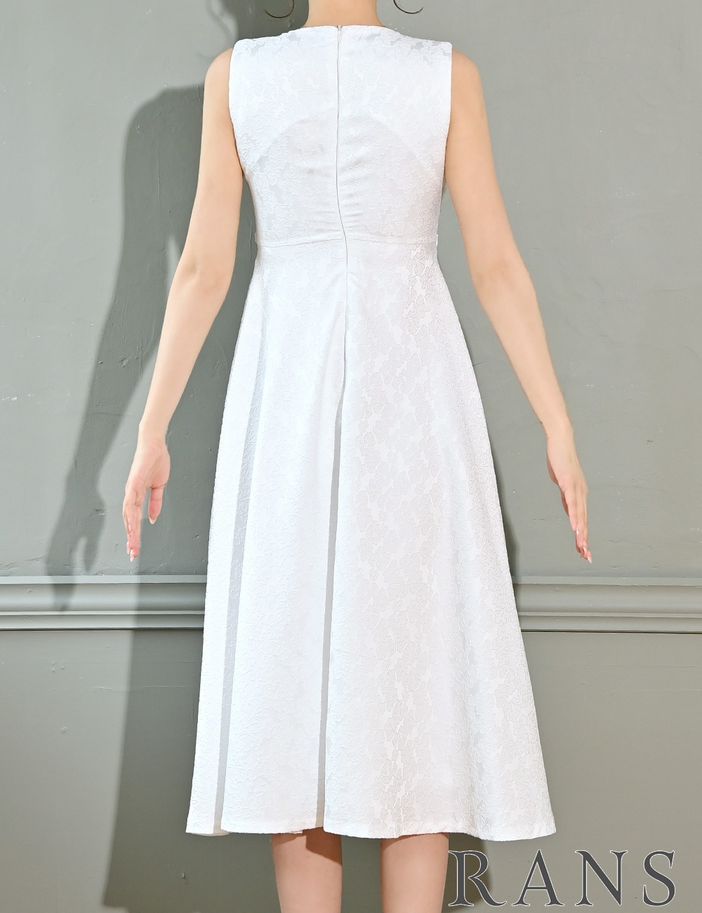 [即納][instock]【RANS】ロング/丈長/ドレス/ワンピース/フレア/ホワイト/キャミ