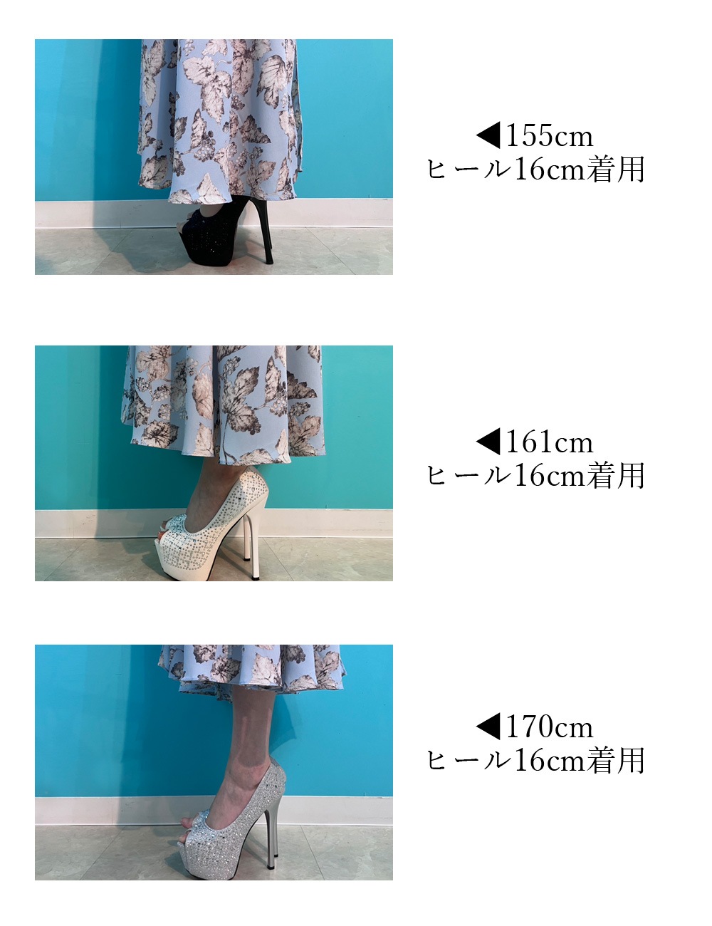 [Mのみ即納][instock]【RANS】ロング/ドレス/フレア/ホルターネック/ブルー/柄/花柄