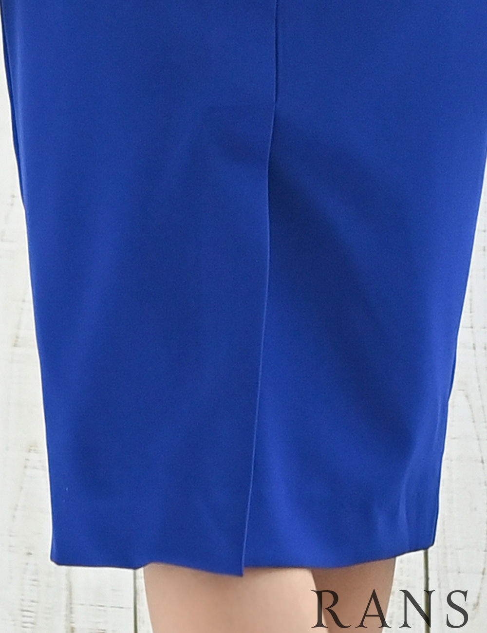美品   ロイヤルブルーストレッチドレスワンピース instock]【RANS】丈長/ドレス/タイト/ワンピース/ブルー
