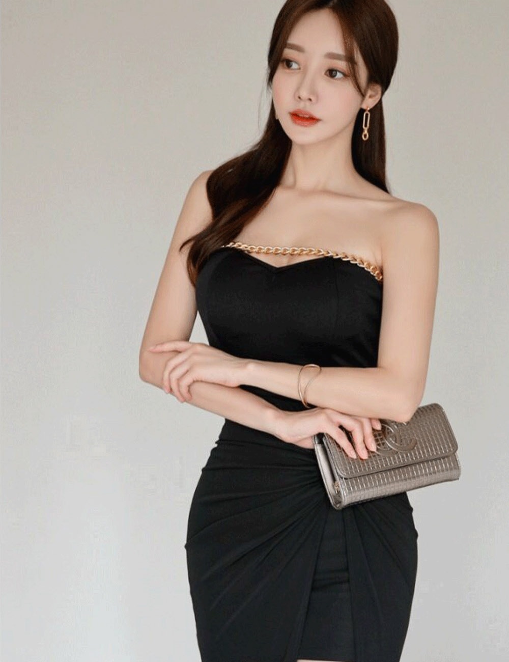 rasn ドレス ベアトップ ラップ 韓国ドレス aidmax キャバドレス 