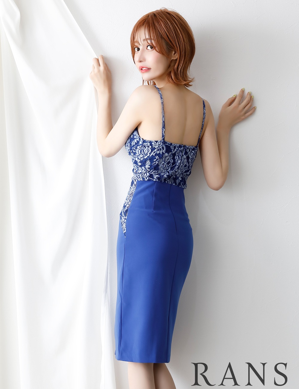 値下げ中！！【新品格安】ドレス　ワンピース　ブルー　春夏秋冬 RANS】丈長/ドレス/レース/ワンピース/ブルー/キャミドレス