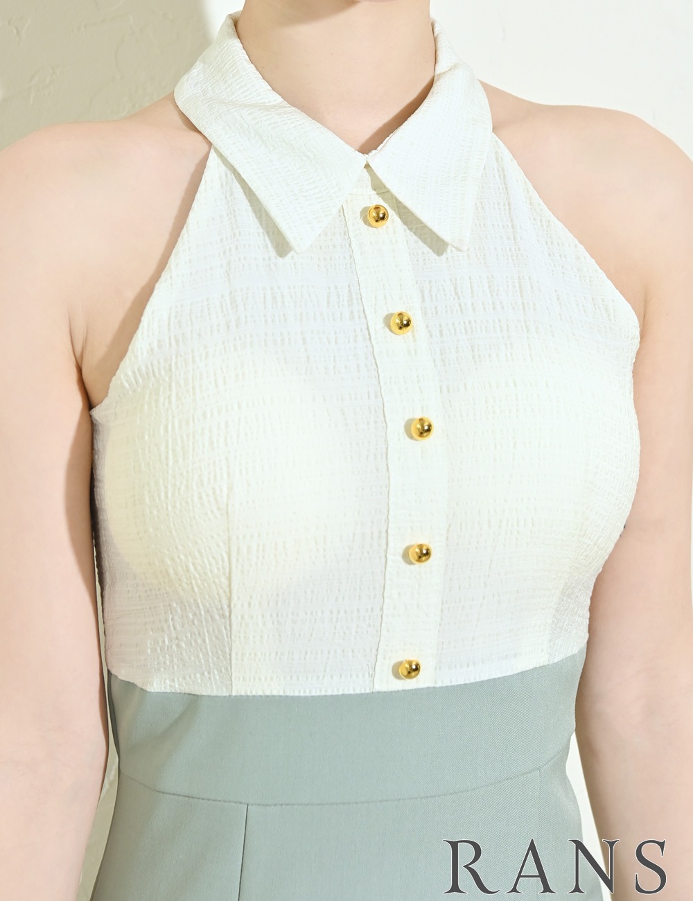 [即納][instock]【RANS】ロング/ミニ/ドレス/ワンピース/タイト/ホワイト/ミント/アシンメトリー