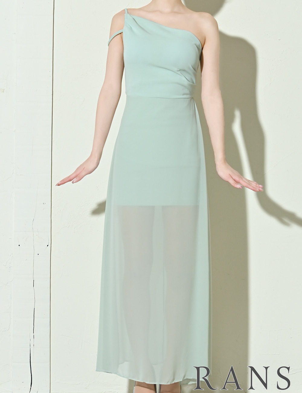 [即納][instock]【RANS】ロング/ミニ/ドレス/ワンピース/タイト/ミント/スリット/ワンショル/シアー