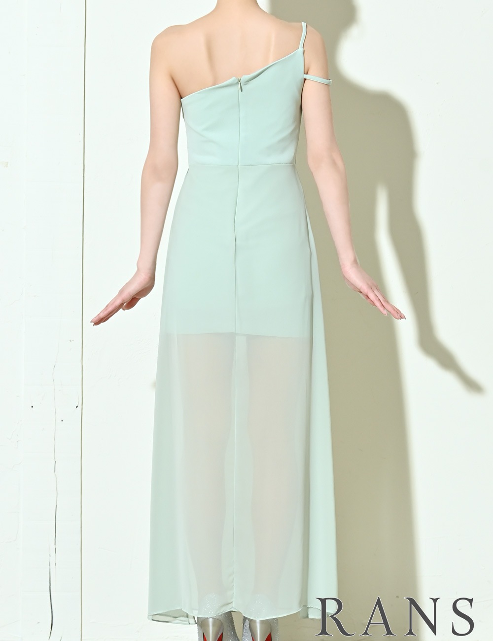 [即納][instock]【RANS】ロング/ミニ/ドレス/ワンピース/タイト/ミント/スリット/ワンショル/シアー