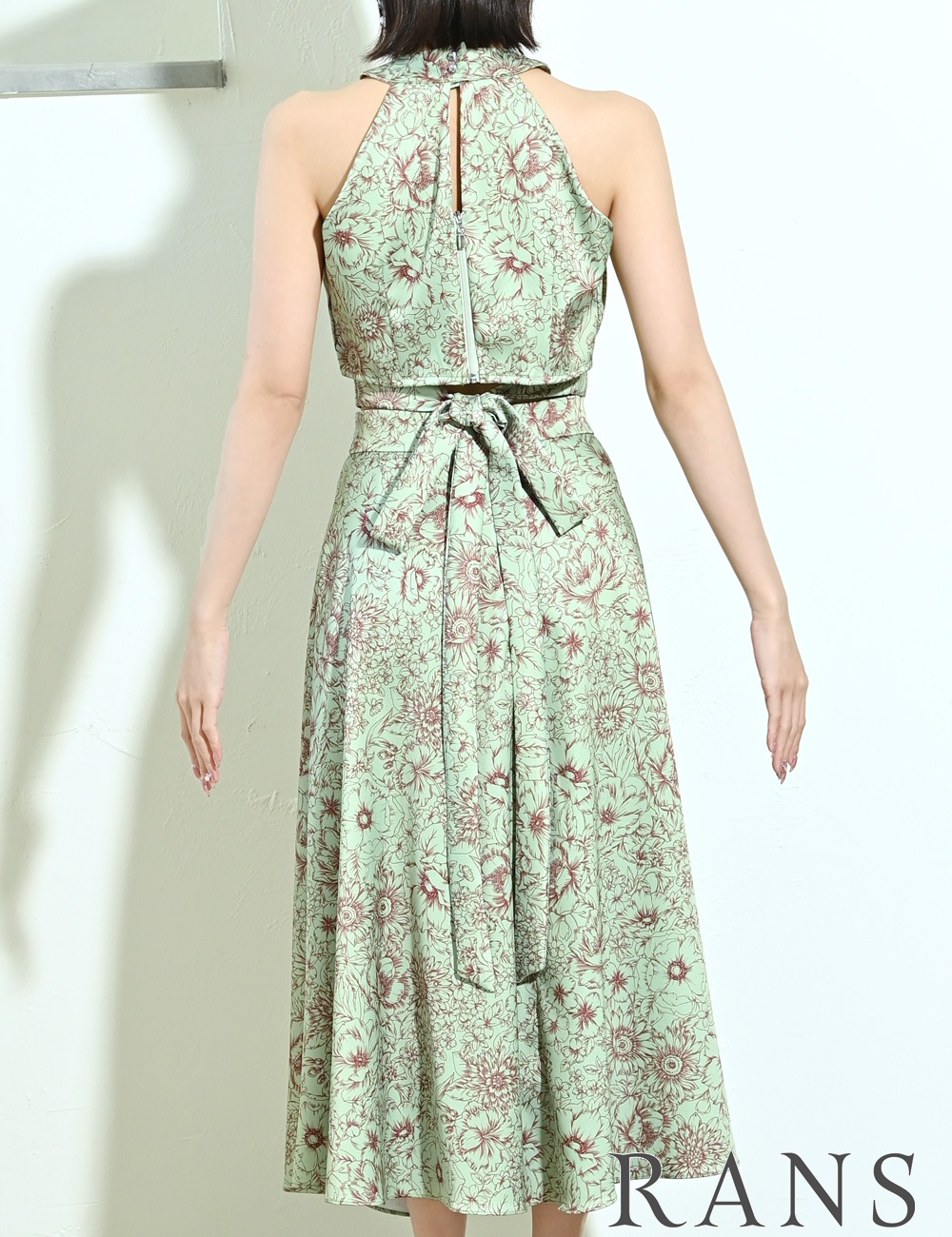 [Mのみ即納][instock]【RANS】ロング/ドレス/セットアップ/フレア/ミント/アメスリ