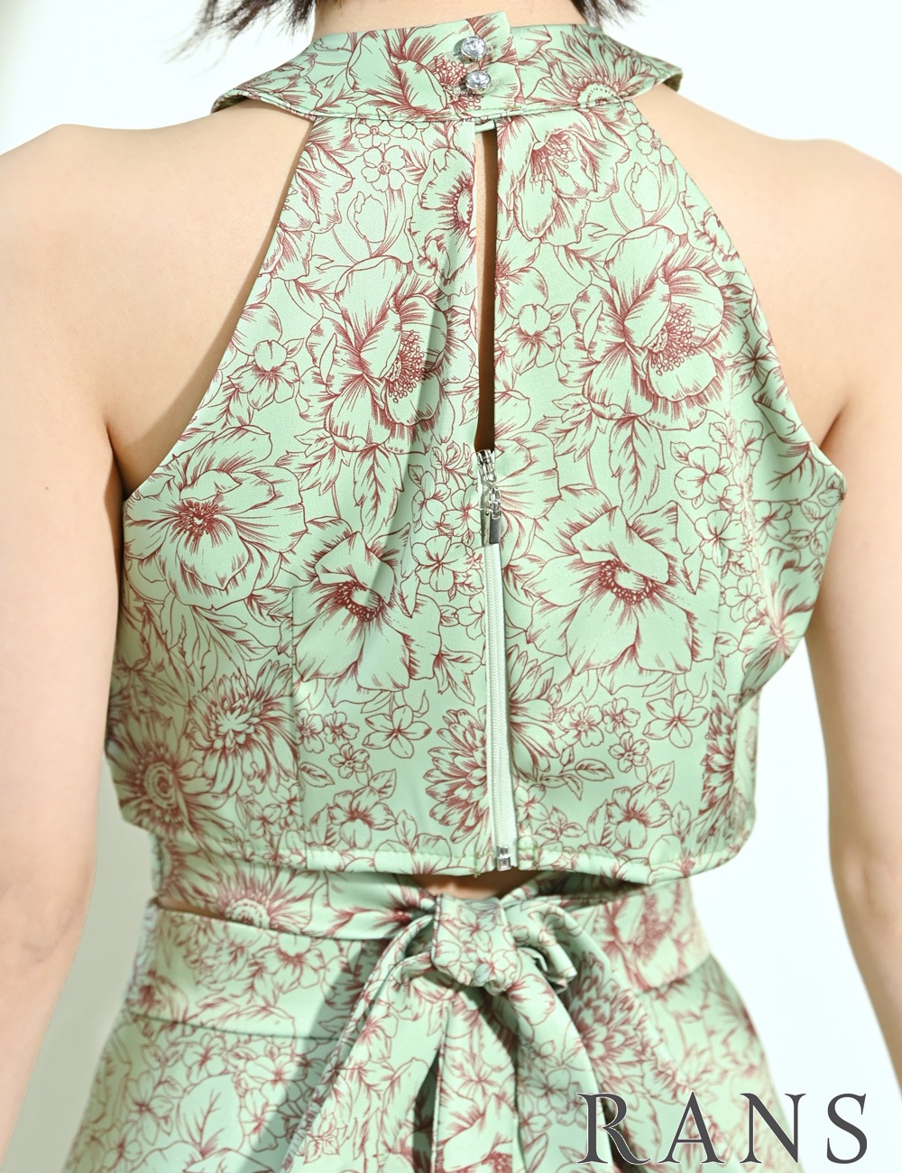 [Mのみ即納][instock]【RANS】ロング/ドレス/セットアップ/フレア/ミント/アメスリ