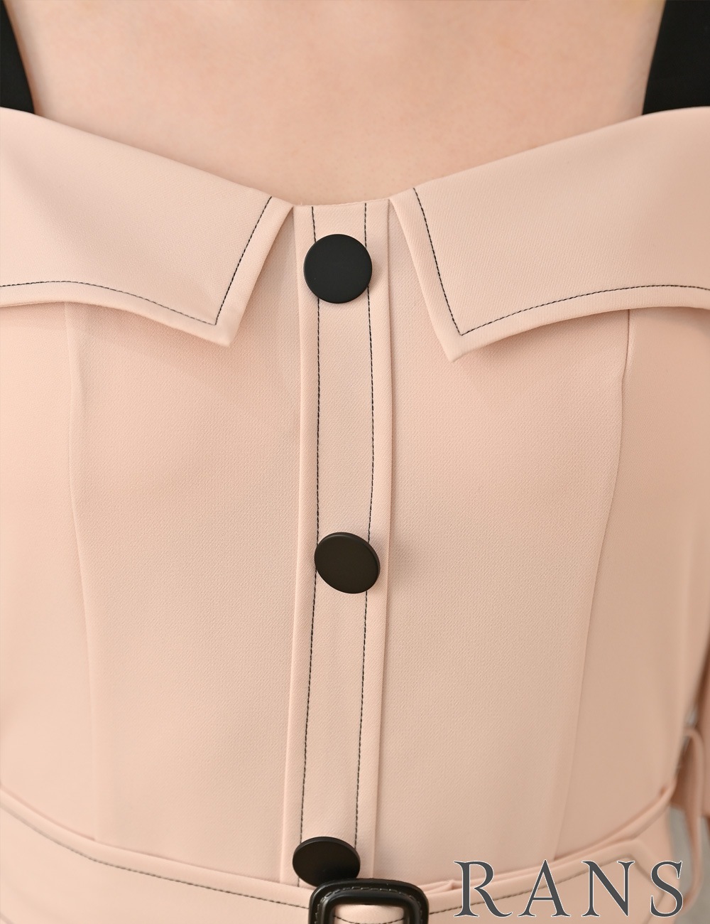 [Sのみ即納][instock]【RAN SERENE】ミニ/ドレス/ワンピース/ピンク/キャミ/ベルト/オフショル/フレア/袖あり