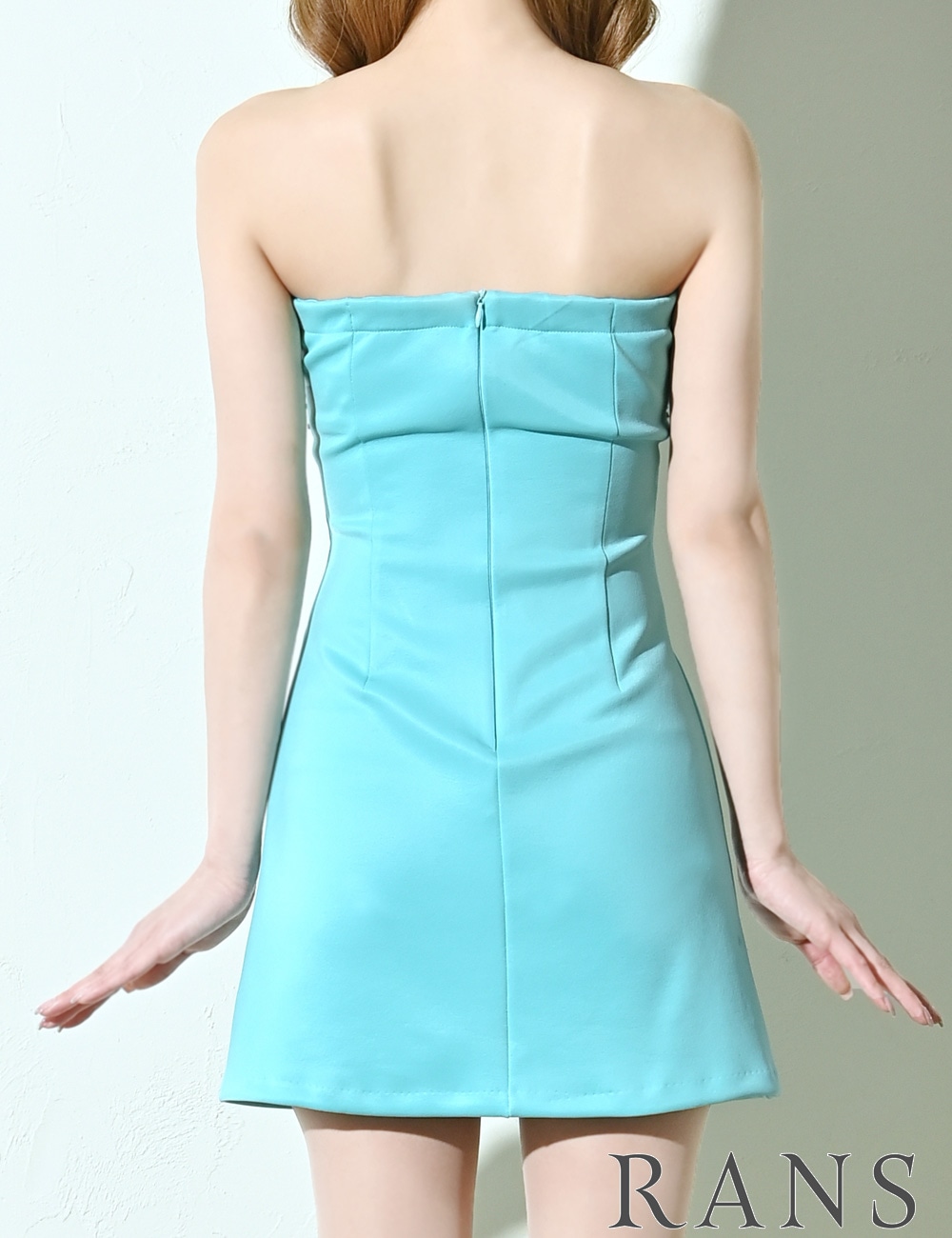 [Sのみ即納]【RANS】ミニ/ドレス/ワンピース/ベア/フレア/ミント/リボン