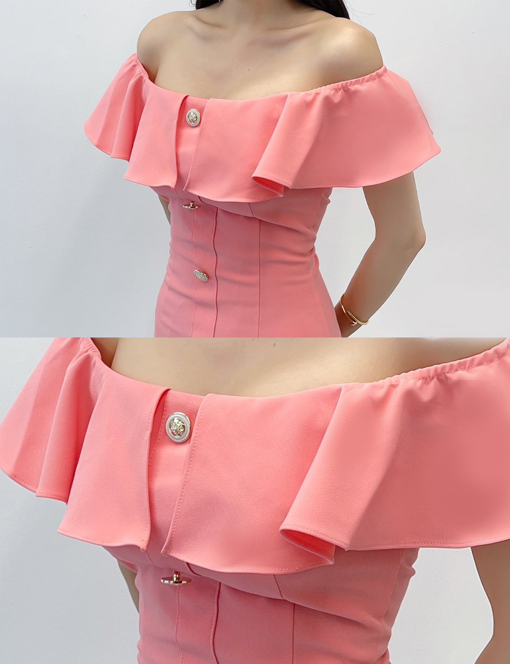 【在庫処分大特価!!】 AIDMAX ミニドレス オフショル Girls ビビットピンク Style スーツ・フォーマル・ドレス