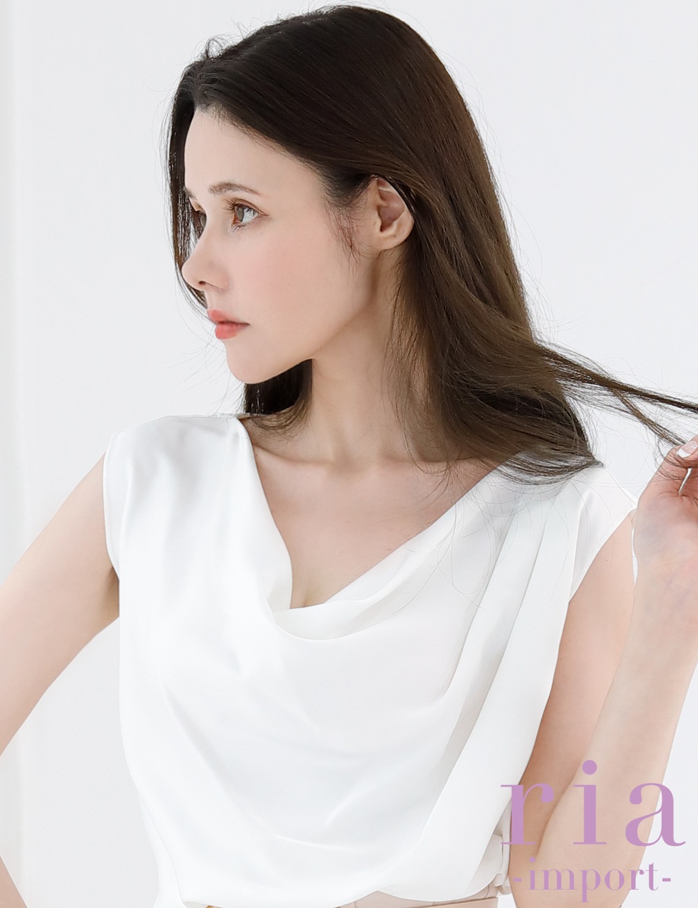 【ria】丈長/ドレス/セットアップ/ホワイト/ベージュ/マーメイドライン/ベルト付き