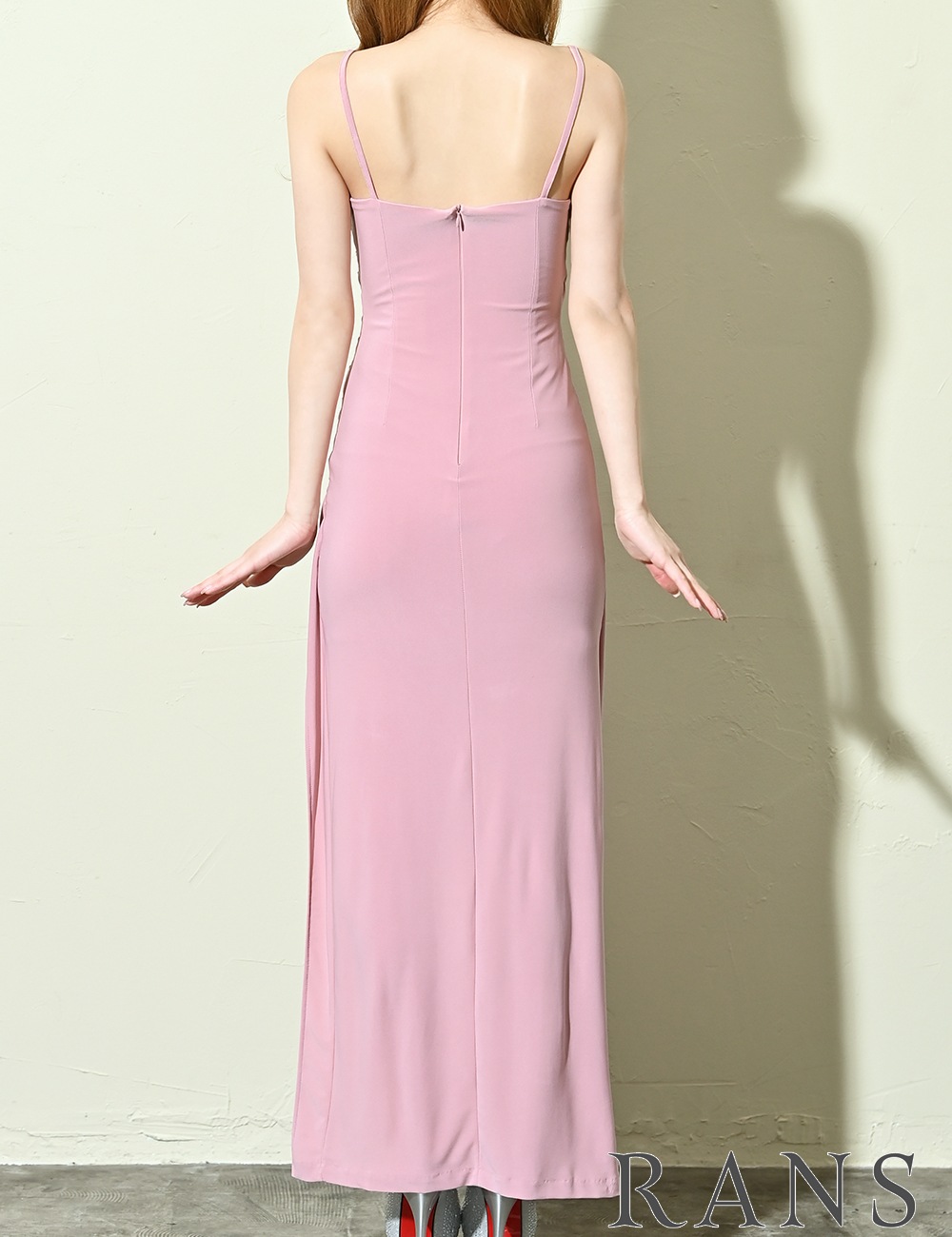 [Sのみ即納][instock]【RANS】ロング/ミニ/ドレス/ワンピース/タイト/ピンク/レース/スリット